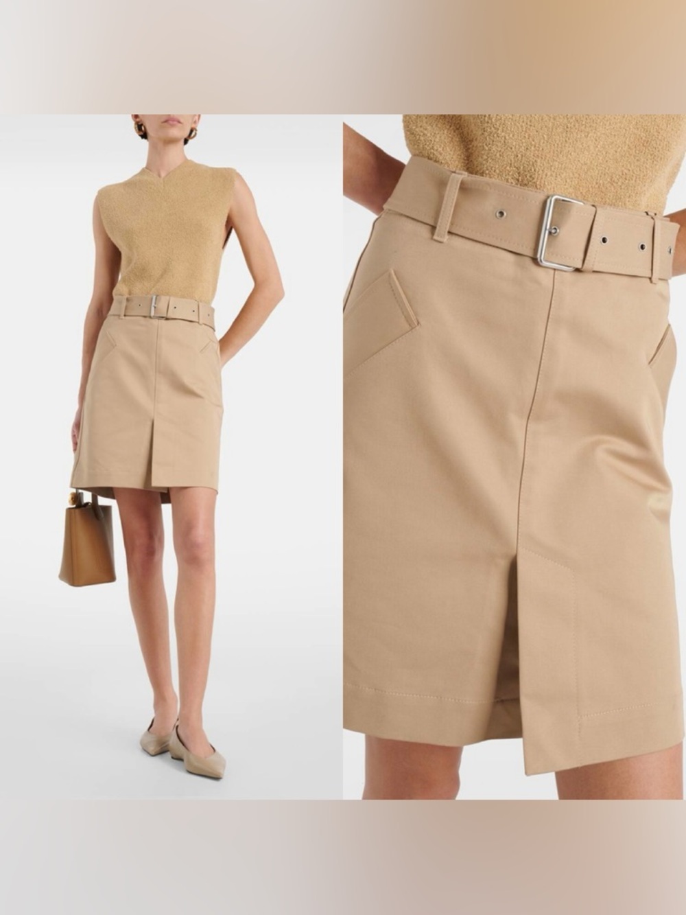 NEW TOTEME COTTON Trench Mini skirt
